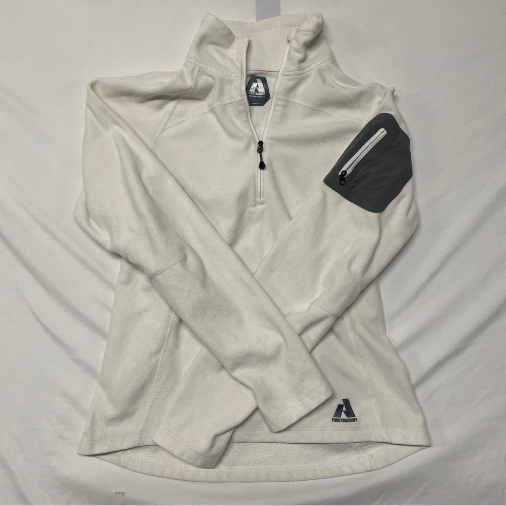 Women's White Quarter-Zip Sweater